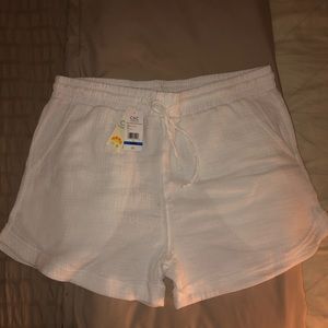 Tie Front Muslin Knit Shorts